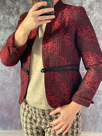 Superbe blazer bordeaux et noir