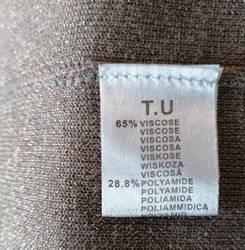 Longue veste gilet lurex doré marron clair 2 poches.  