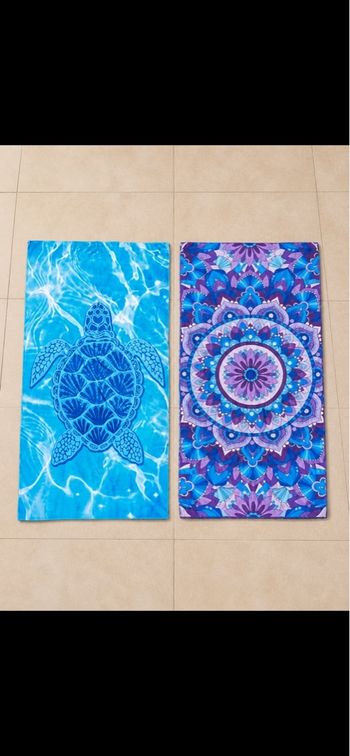 2 serviettes de plage microfibre 