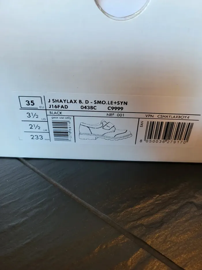 Chaussures geox shaylax noir taille 35 très bon état - photo numéro 2