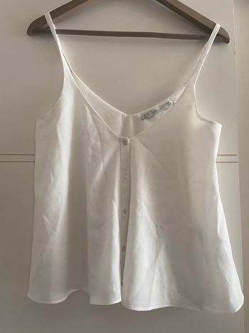 Caraco à bretelles et boutons blanc Zara