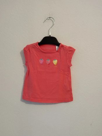 tee shirt corail okaidi fille 12 mois