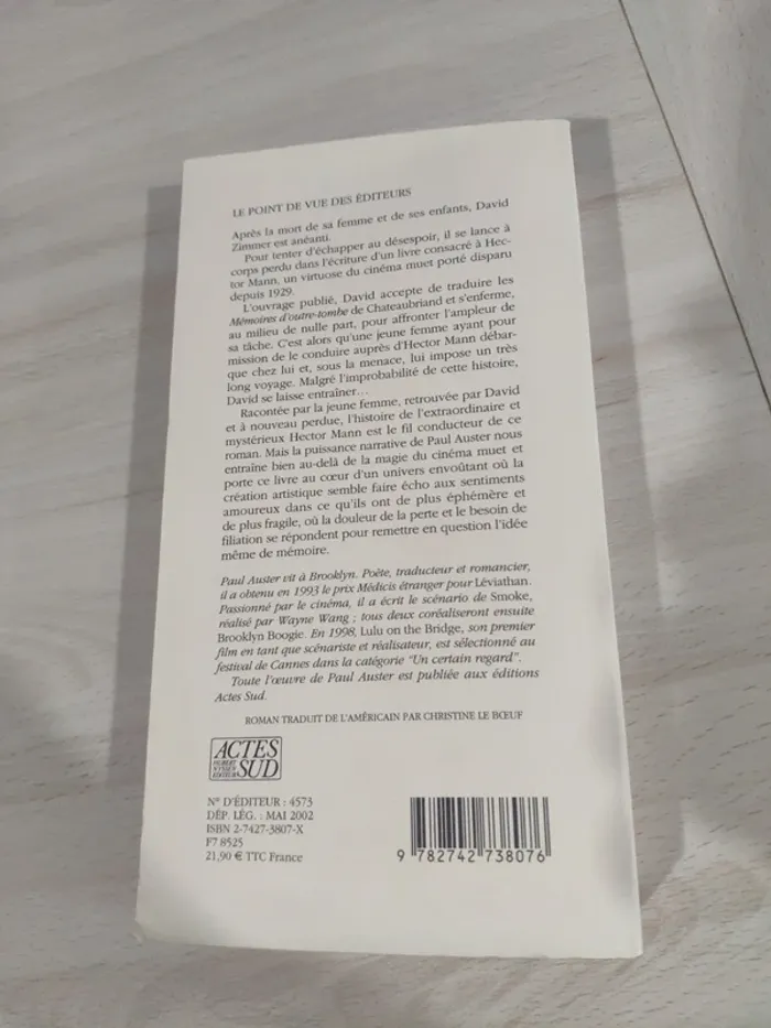 Livre grand format Auster livre des illusions actes sud - photo numéro 6
