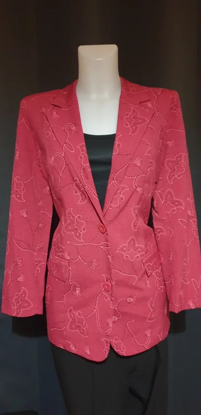 💗 Veste femme rouge motifs floraux 💗 - photo numéro 7