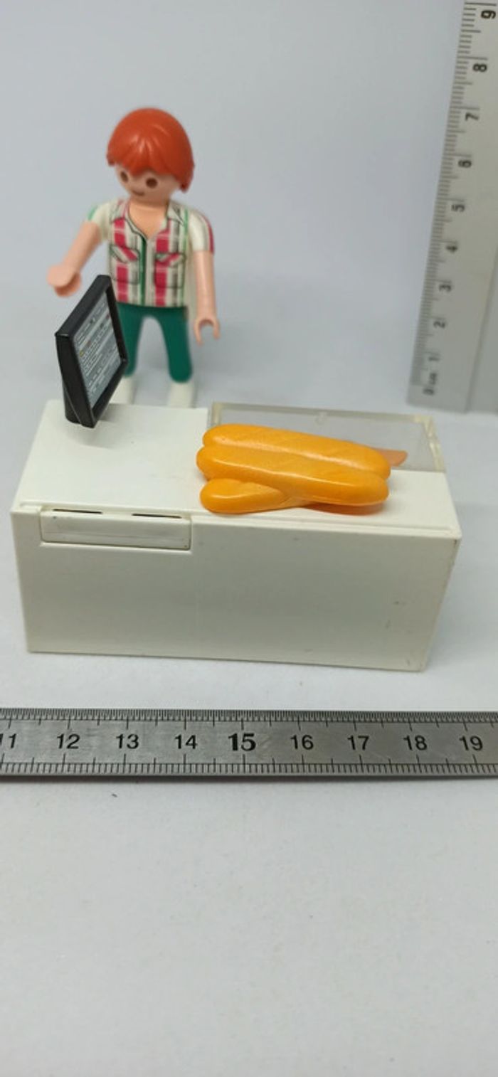 Homme vendeur avec comptoir et aliments playmobil - photo numéro 3