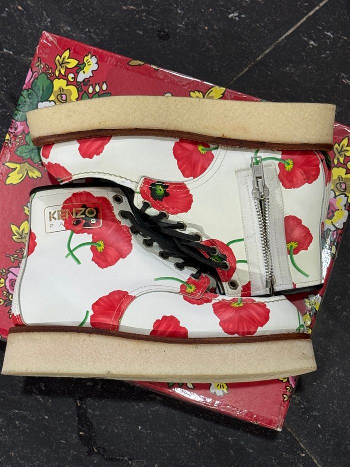 Chaussures montantes Kenzo blanches – cuir – t. 38 – Neuves – Authentiques - photo numéro 4