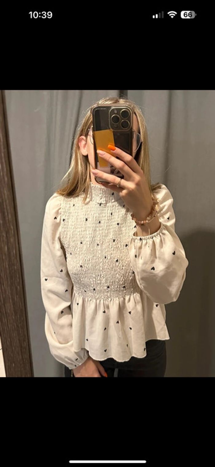 Blouse manche longue Shein cœur S - photo numéro 2