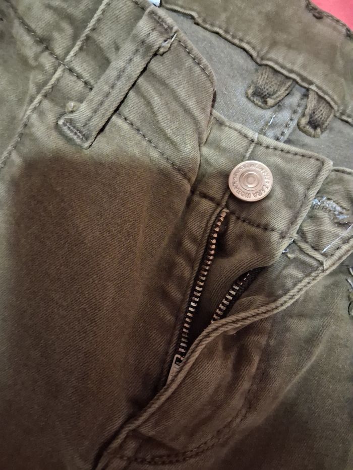 Jean vert kaki taille 36  de zara woman - photo numéro 4