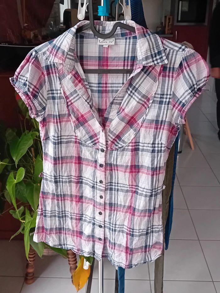 Chemisier MC à carreaux Taille 1