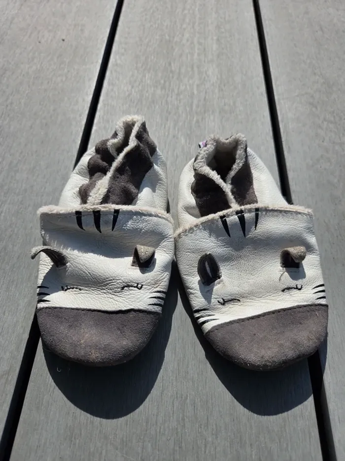 Chaussons fourrés cuir Bibalou