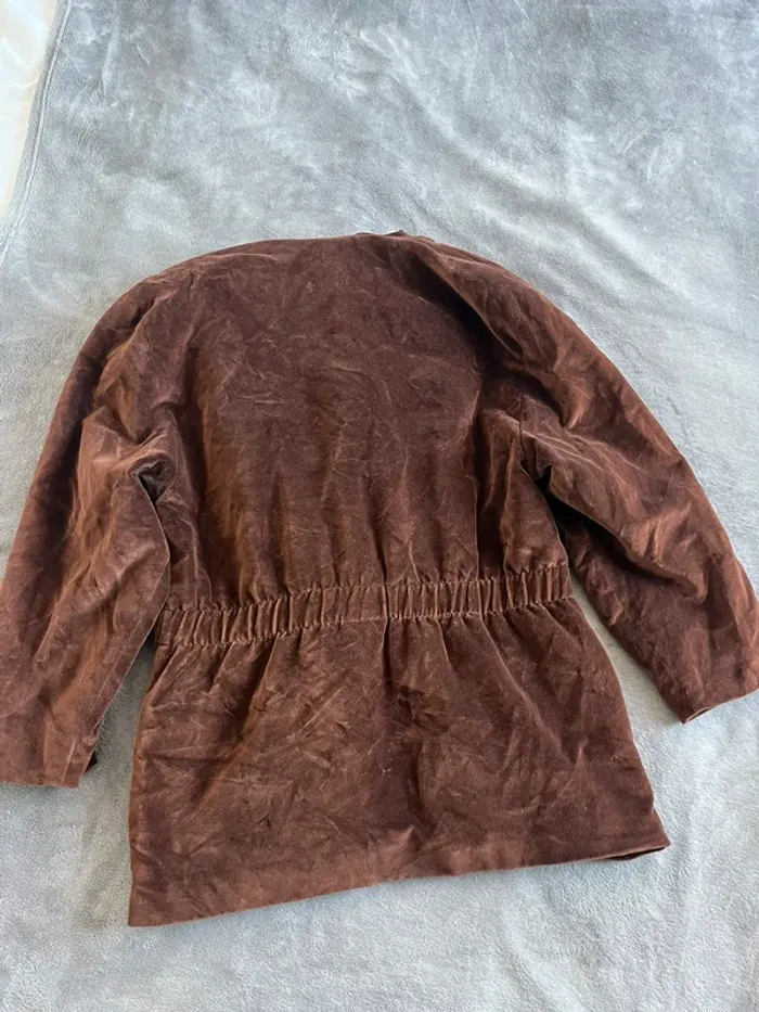 Manteau vintage en velours à capuche marron – Made in Italy – T.M - photo numéro 6
