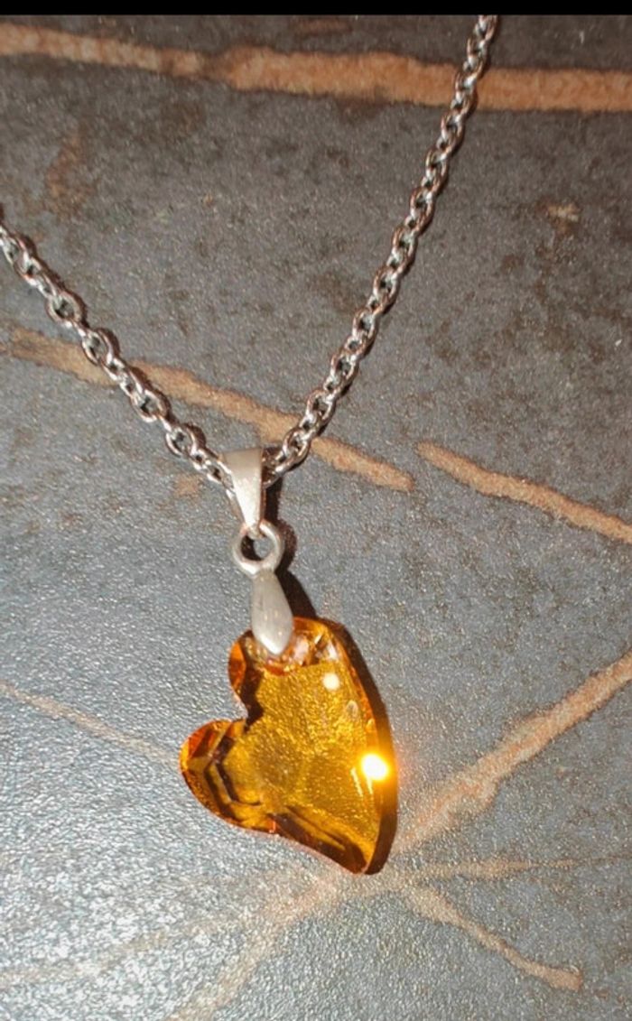 Collier et pendentif cœur asymétrique - photo numéro 3