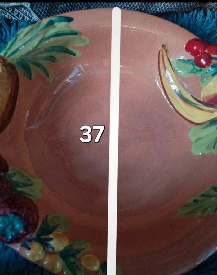 Coupe à fruits en barbotine vintage - photo numéro 6