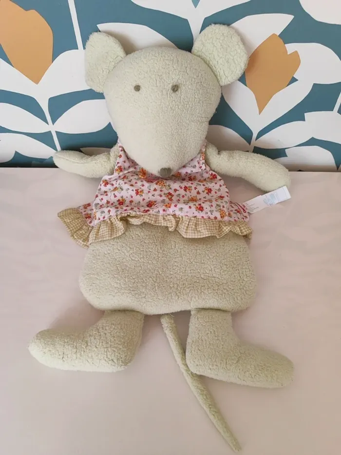 Doudou plat souris range pyjama souris catimini