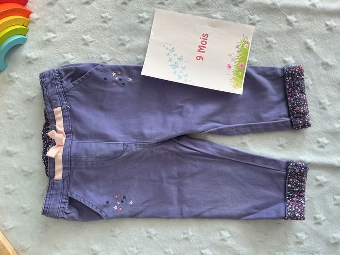 pantalon taille élastique violet 9 mois sergent major - photo numéro 3