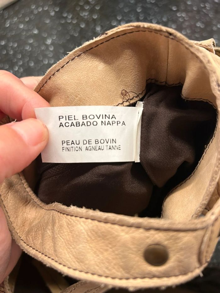 Sac en cuir écru vintage - photo numéro 4