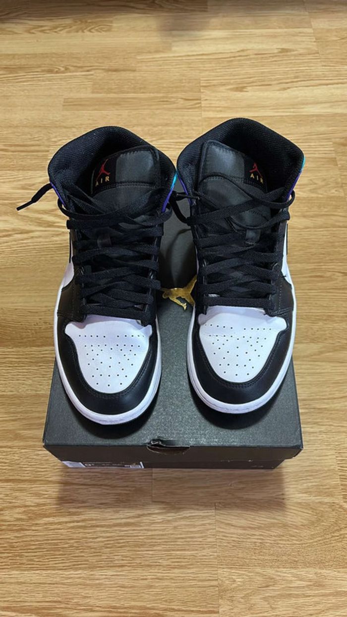 Baskets Air Jordan 1 Aqua Violet Cyan - photo numéro 3