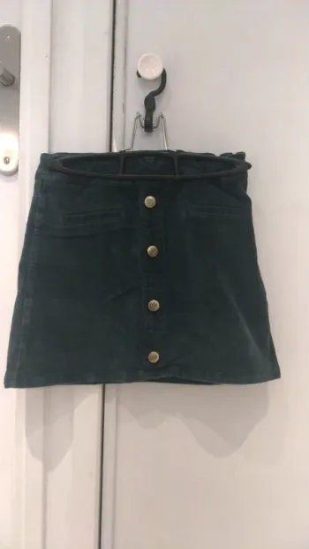 Jupe velours vert bouteille