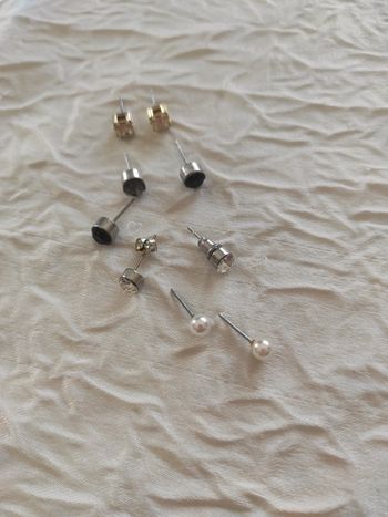 Lot de 4 paires petites boucles d'oreilles