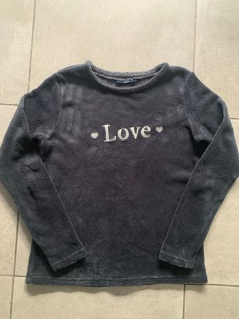 Pull polaire marine et argenté Kiabi taille 12 ans