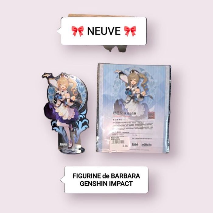 Superbe figurine neuve Barbara Genshin Impact En acrylique Hauteur 15,5 cm env