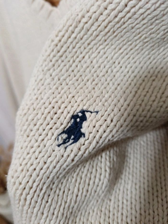 Pull col V Écru | Polo Ralph Lauren | taille M - photo numéro 8