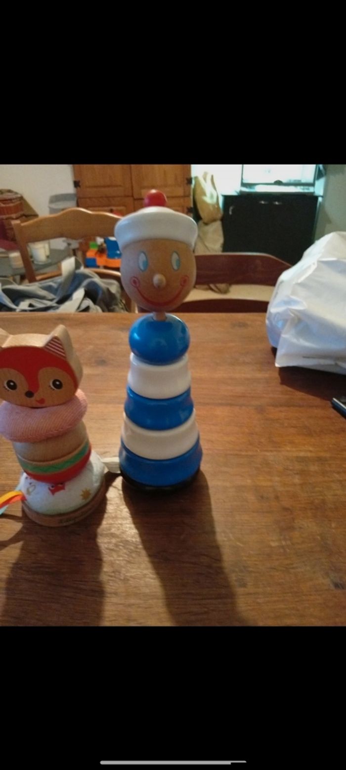 Lot de 2 tours en bois a empiler - photo numéro 3