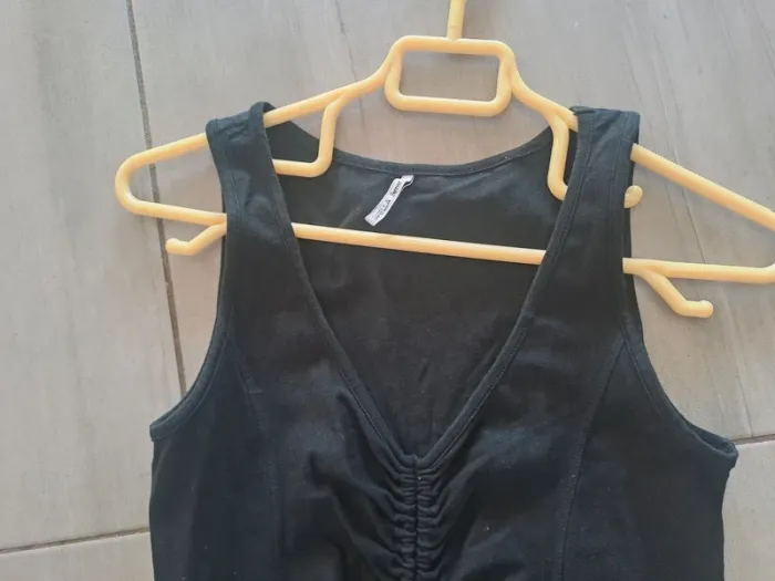 Robe longue bi matiere couleur noir Marque Garella Forever - photo numéro 4