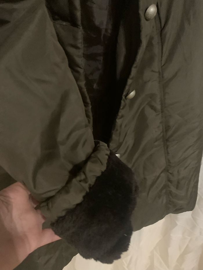 Blouson kaki taille 50/52 très bon état col fausse fourrure détachable - photo numéro 10