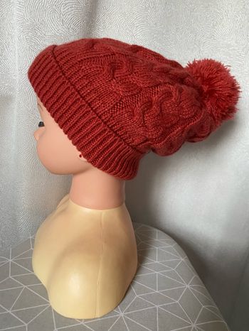 Bonnet pompon brique taille unique Active touch