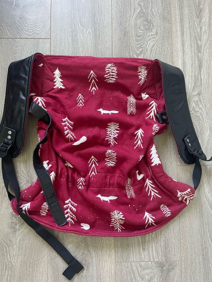 Portage Onbu Onbuhimo de couturière spécialisée Little Wolf taille grand toddler/preschool dans une écharpe de portage Roar Bordeaux Zen - photo numéro 9