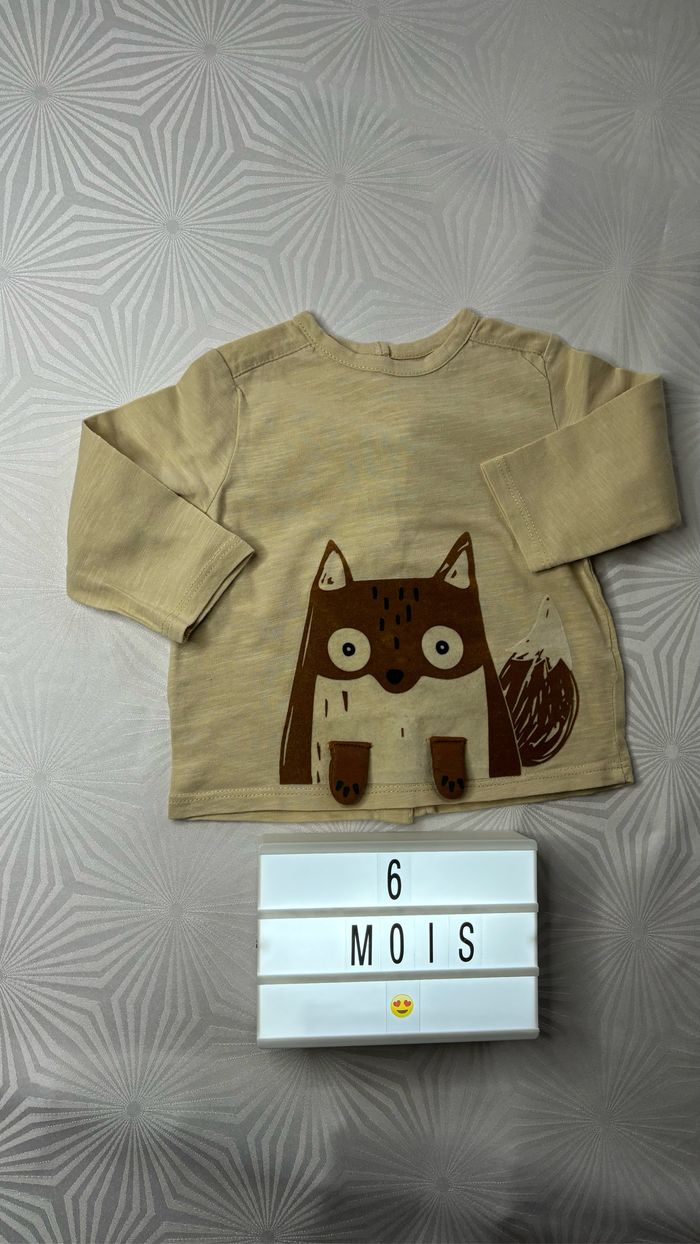 Tee-shirt manches longues garçon 6 mois kiabi neuf