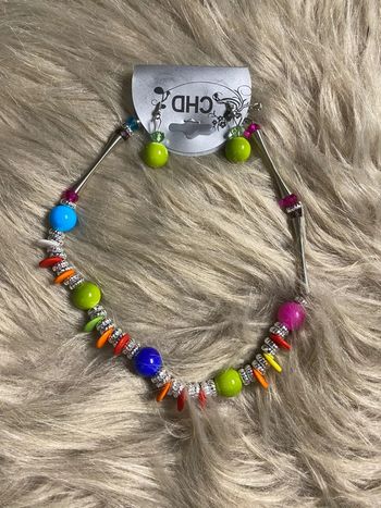 Ensemble parure bijoux colorés