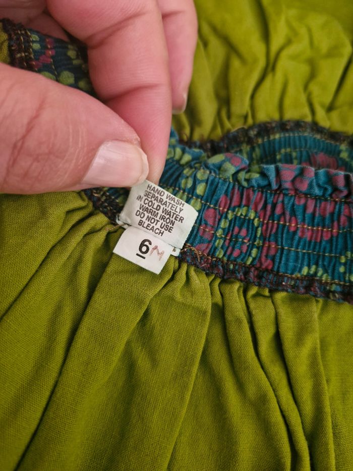 Jupe bébé fille 6 mois Sans Marque vert motifs circulaires multicolores coton - photo numéro 6