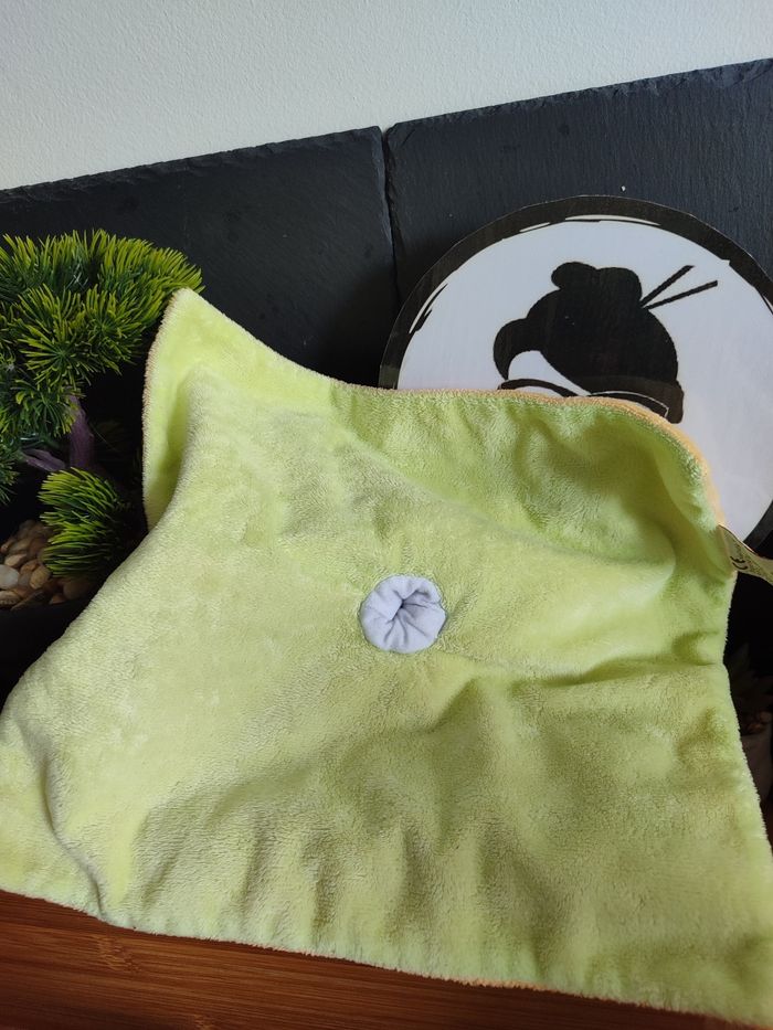 doudou hippopotame dou kidou doukidou feuille orange beige crème vert plat - photo numéro 2