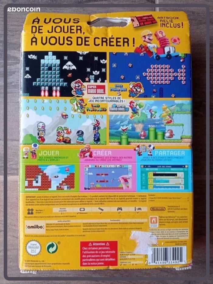 Jeu Wii U super Mario maker neuf - photo numéro 2