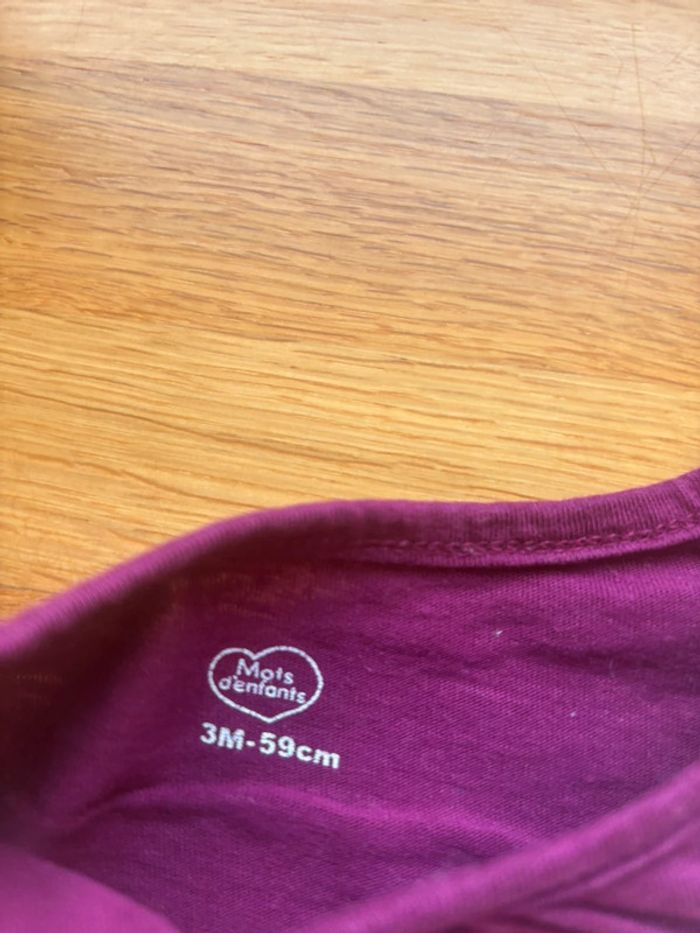 Lot 2 t-shirt ML mots d’enfants 3 mois fille - photo numéro 3