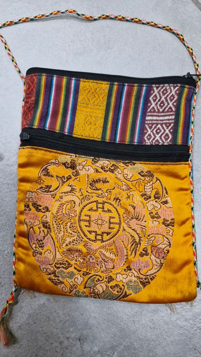 Petite pochette indienne tons orangés - photo numéro 2