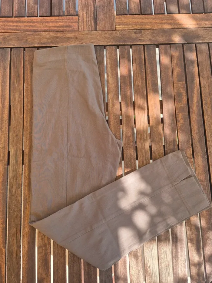 Pantalon stretch marron T.38