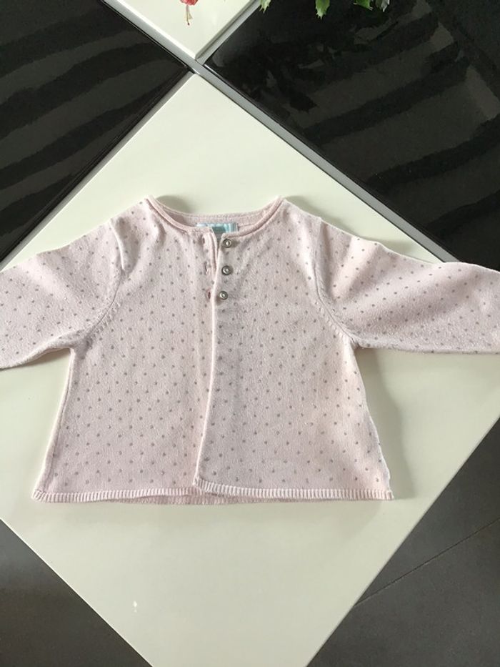 Gilet rose à pois argentés Obaibi - photo numéro 3