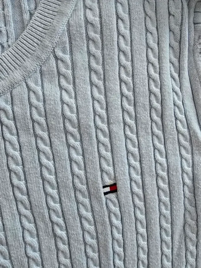 Pull maille Tommy Hilfiger bleu clair - photo numéro 3