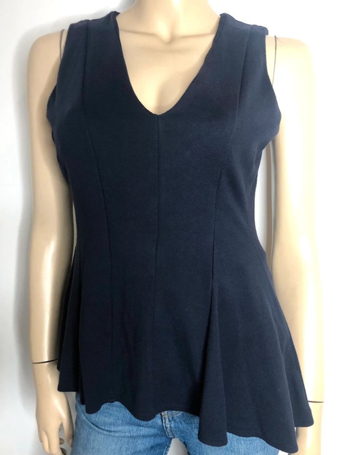 Joli top péplum évasé bleu nuit taille M/L