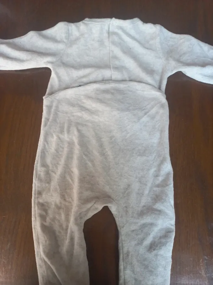 Pyjama gris "renards" in extenso 12mois 74cm - photo numéro 2