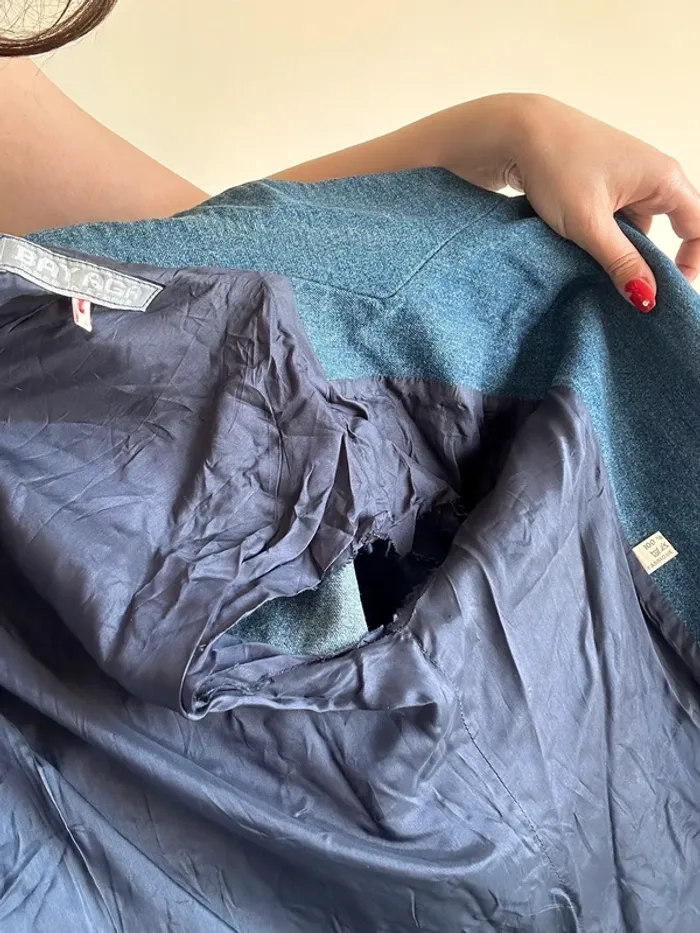 Veste blazer en jean vintage années 80 taille S - photo numéro 10