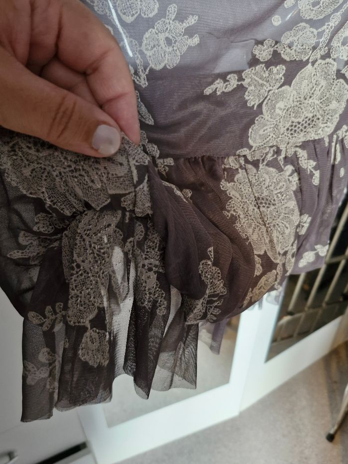 Sublime jupe de plage voile fleuri volanté - photo numéro 4
