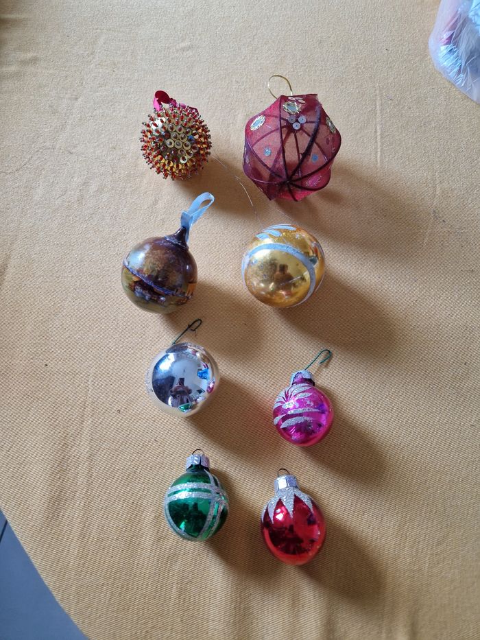 8 boules Noël vintage