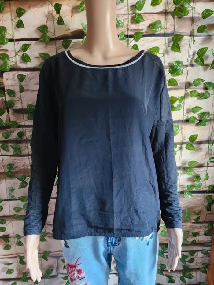 🌸Blouse noire Promod Bimatiere Taille 42🌸 - photo numéro 2