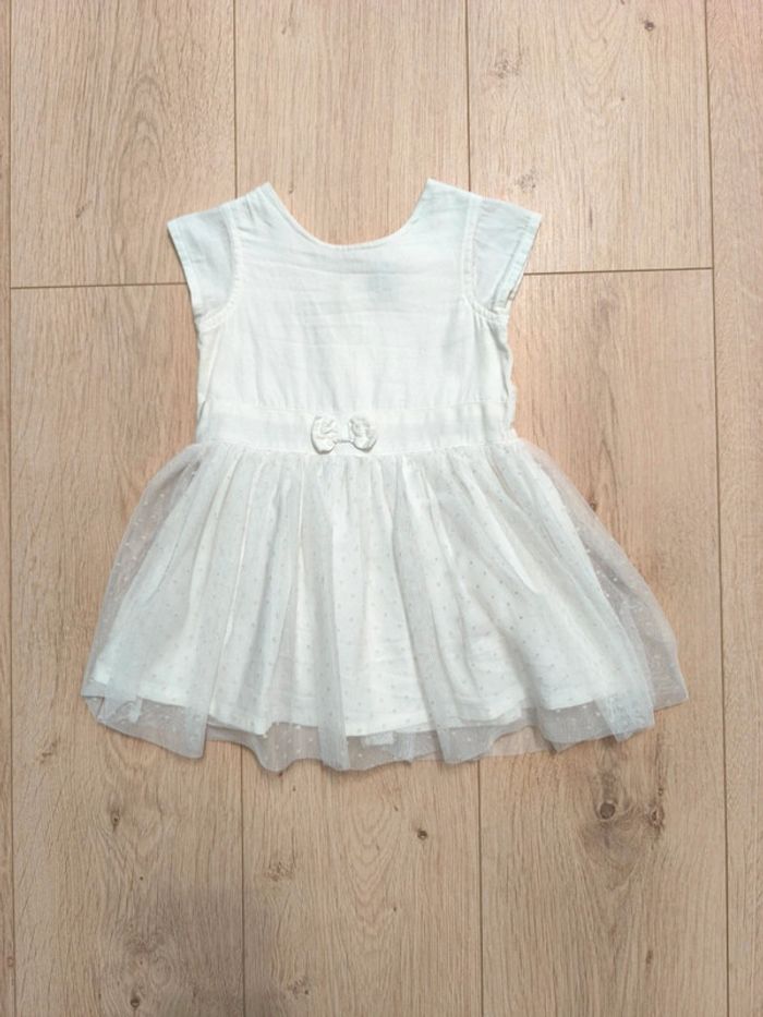 Robe de cérémonie bébé fille écru avec tulle FPC - Taille 18 mois 81cm
