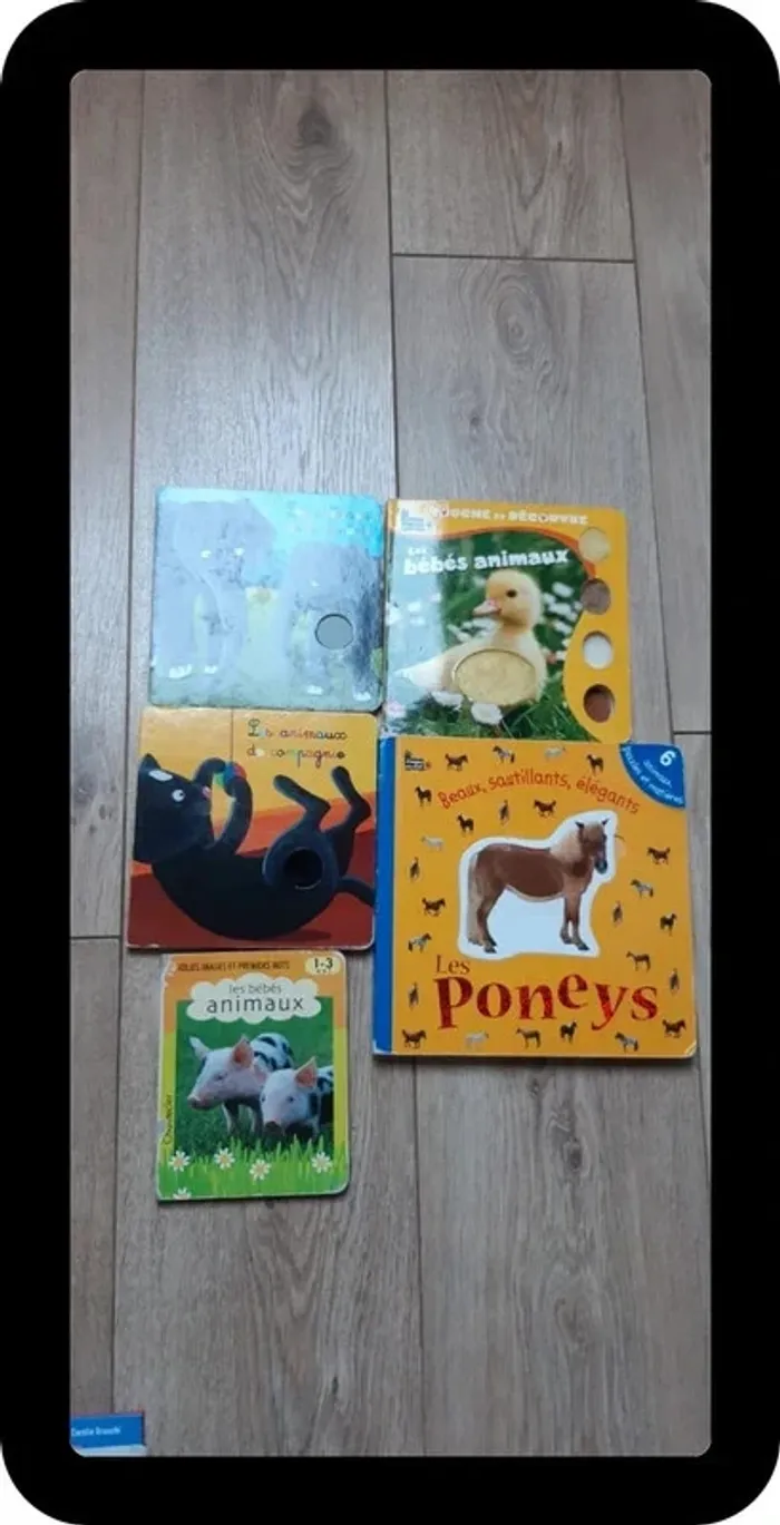 Lot de 5 livres d'éveil sur les animaux