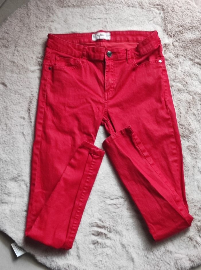 Pantalon skinny ciré rouge taille 36 - photo numéro 3